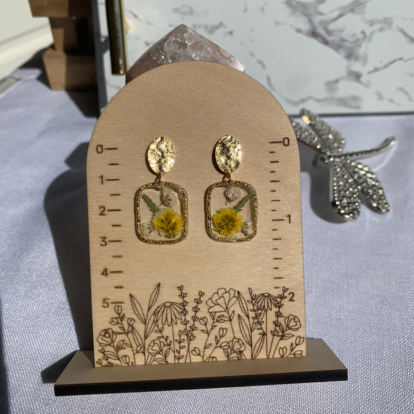 Yellow Bloom Flower Earrings