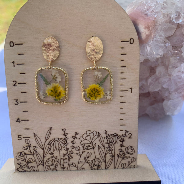 Yellow Bloom Flower Earrings