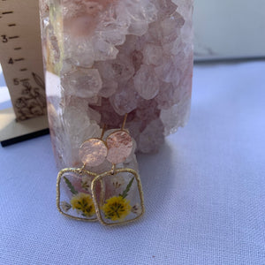 Yellow Bloom Flower Earrings