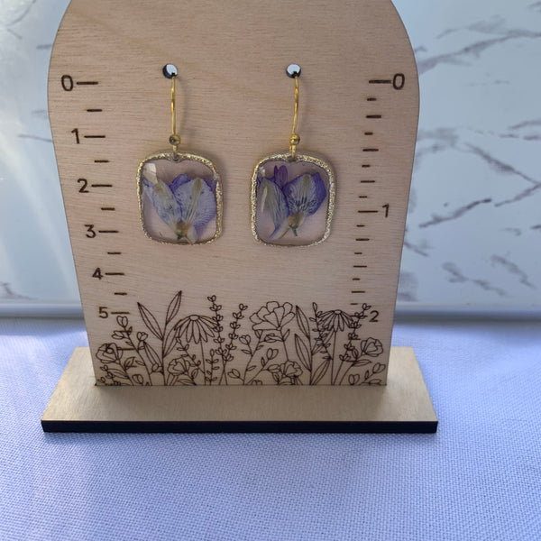 Purple Flower Earrings