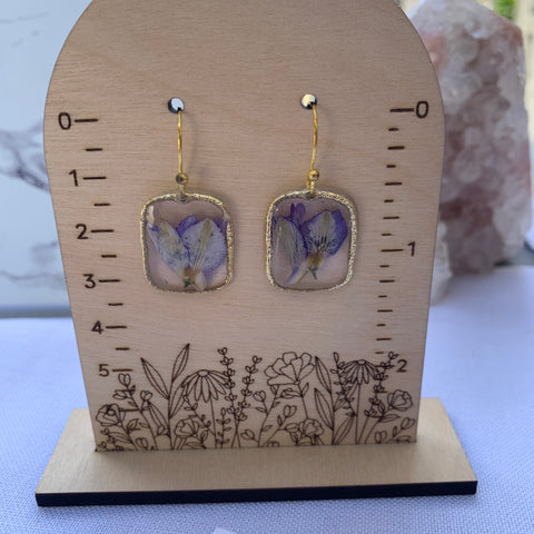 Purple Flower Earrings