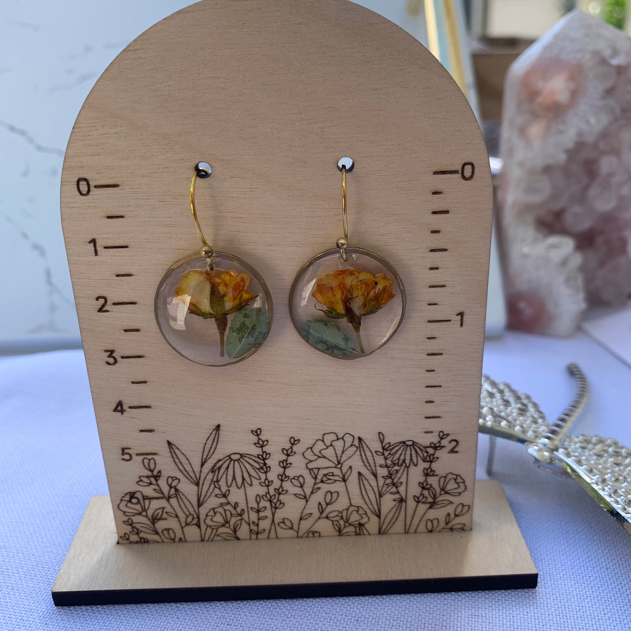 Rose Bloom Flower Earrings