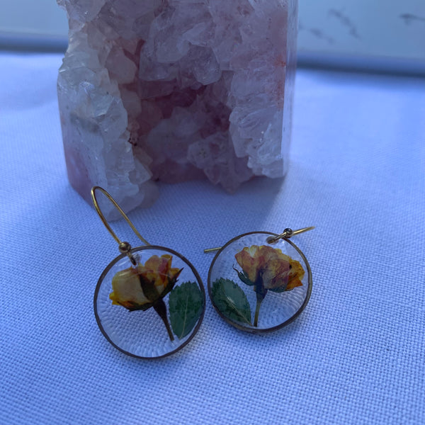 Rose Bloom Flower Earrings