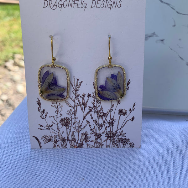 Blue Iris GF Earrings