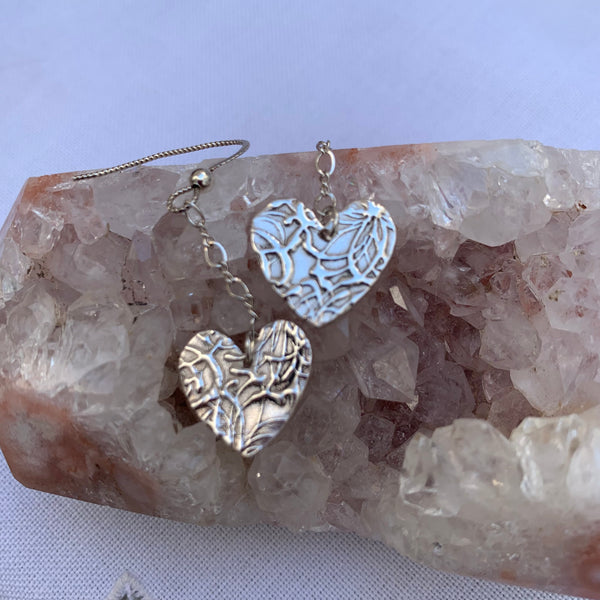 Heartful Earrings in Fine Silver