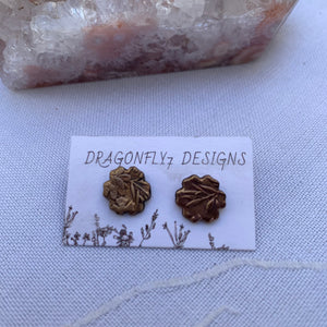 Goldie Bronze Flower Earring Studs