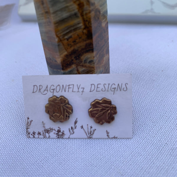 Goldie Bronze Flower Earring Studs