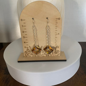 Swarovski Crystal Copper Open Frame Earrings