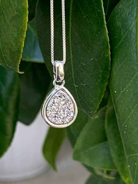 Silver Druzy Necklace