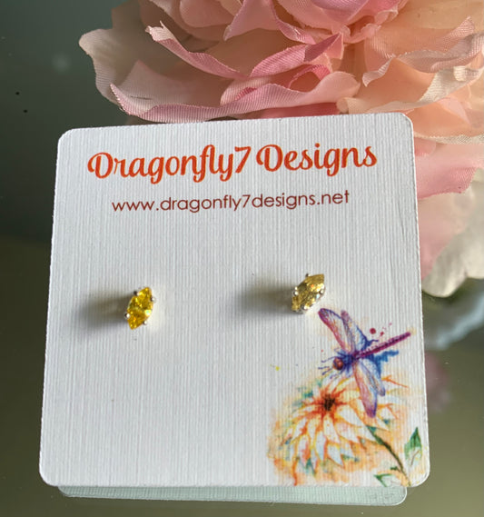 Dragonfly7 Designs Citrine Marquise Earrings