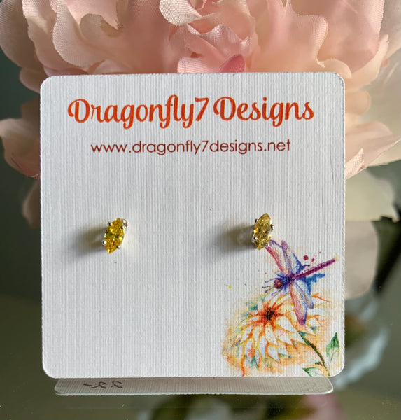 Dragonfly7 Designs Citrine Marquise Earrings