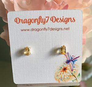 Dragonfly7 Designs Pear Shape Citrine Earrings