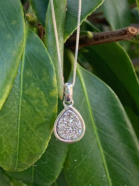 Silver Druzy Necklace