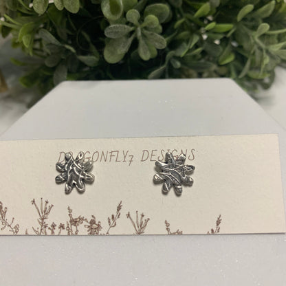 Flower Earrings in Fine Silver
