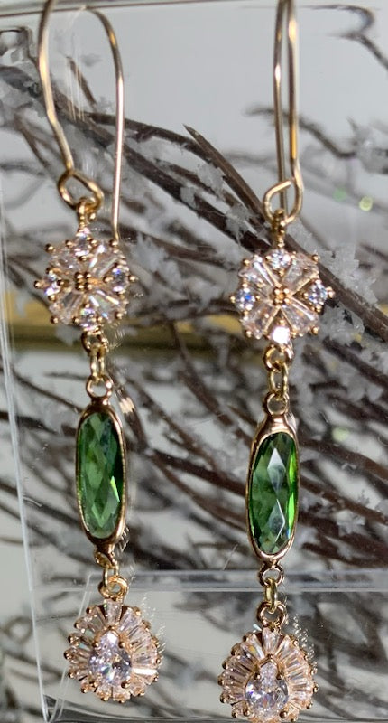 Ina Emerald Cubic Zirconia Earrings