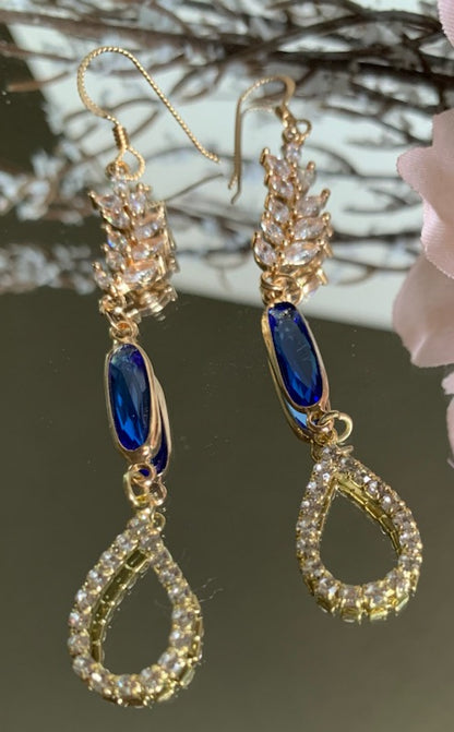 Cass Sapphire Cubic Zirconia Earrings