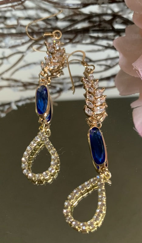 Cass Sapphire Cubic Zirconia Earrings