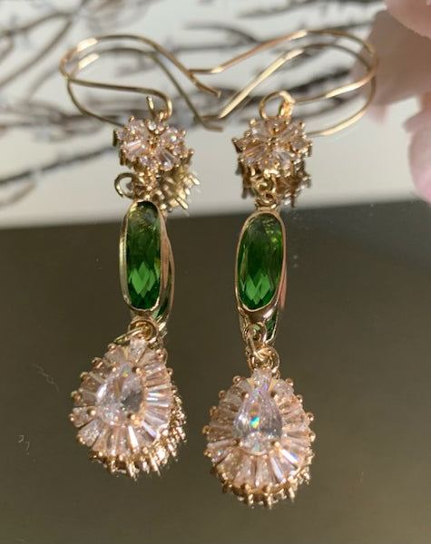 Ina Emerald Cubic Zirconia Earrings