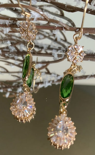 Ina Emerald Cubic Zirconia Earrings