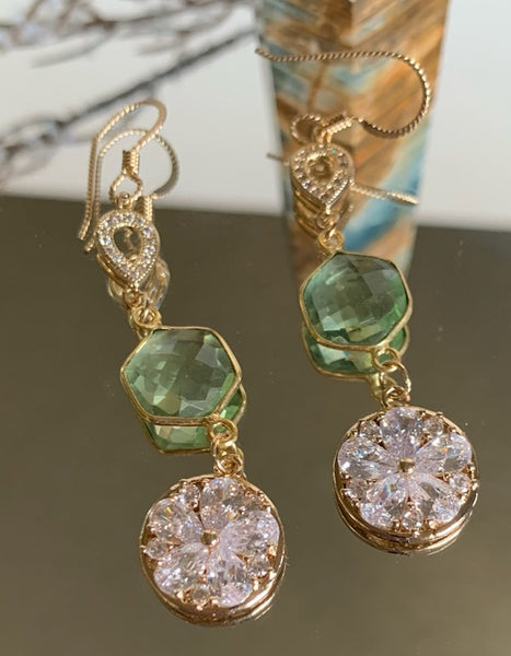 Elsa Peridot Cubic Zirconia Earrings