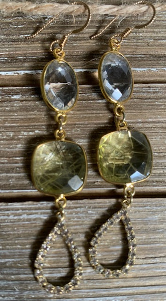 Riley Gold Filled Rutilated Quartz Earrings