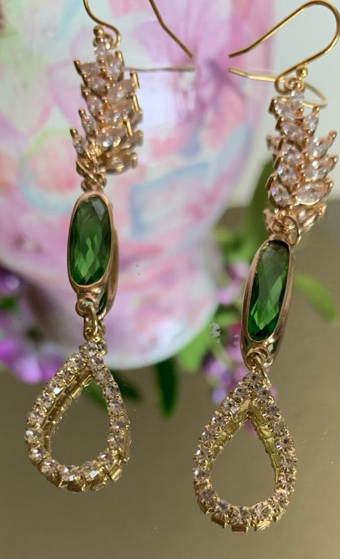 Cass Emerald Cubic Zirconia Earrings