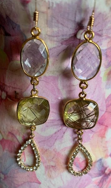 Riley Gold Filled Rutilated Quartz Earrings