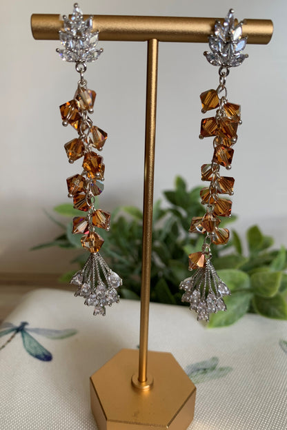 Crystal Copper Crystal Earrings