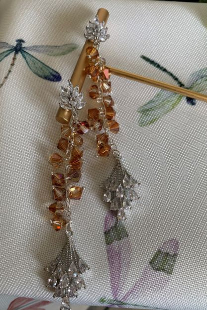 Viv Crystal Copper Statement Earrings