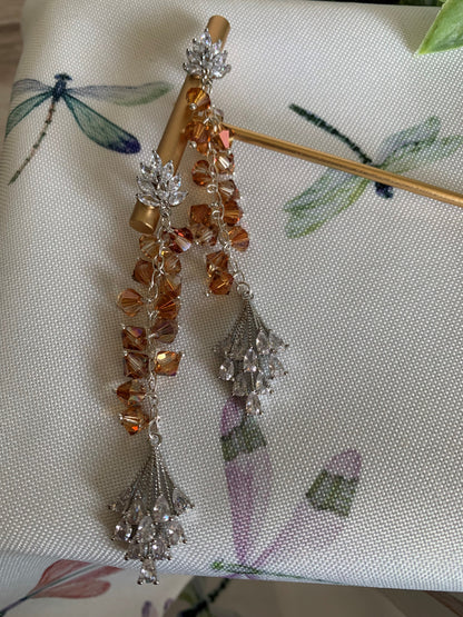 Crystal Copper Crystal Earrings