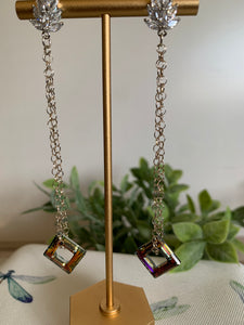 Vintage Crystal Copper Crystal Earrings