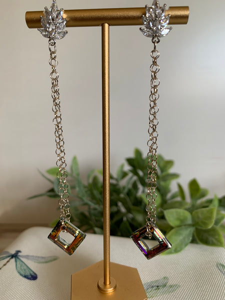 Vintage Crystal Copper Crystal Earrings