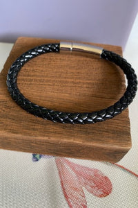 Men's Stainless Steel Braided Leather Bracelet