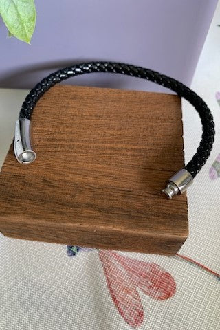 Men's Stainless Steel Braided Leather Bracelet