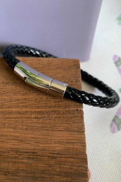 Men's Stainless Steel Braided Leather Bracelet