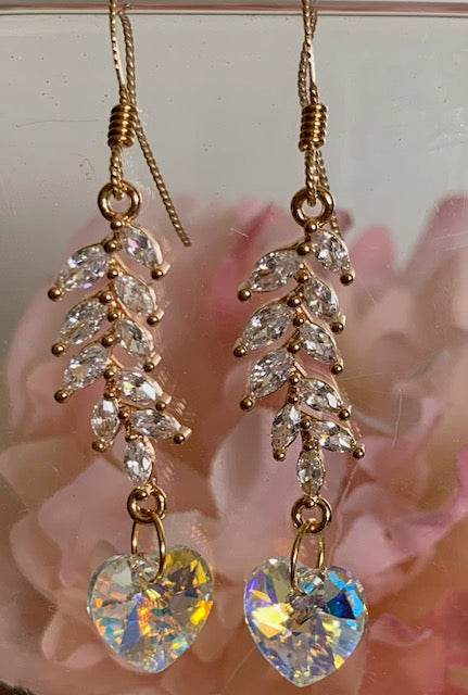 AB Crystal Earrings with Bling