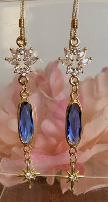 Kia Sapphire Earrings with Bling