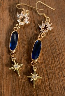 Kia Sapphire Earrings with Bling