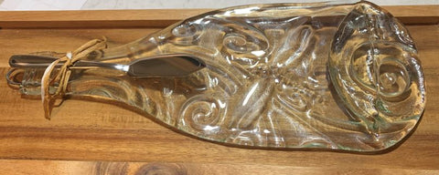 Clear Dragonfly Wine Bottle Cheese Platter