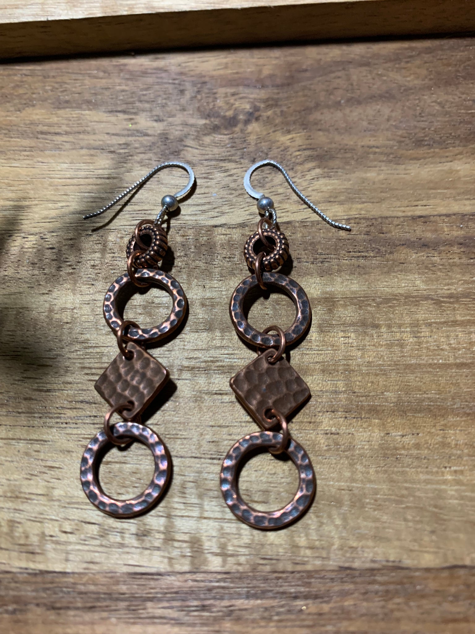 Circles of Copper Earrings