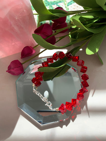 Pretty in Red Crystal Bracelet