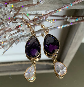 Amy Amethyst Bling Earrings