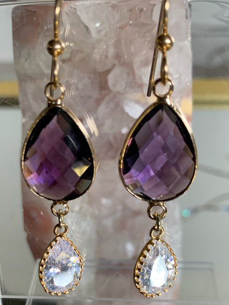 Amy Amethyst Bling Earrings