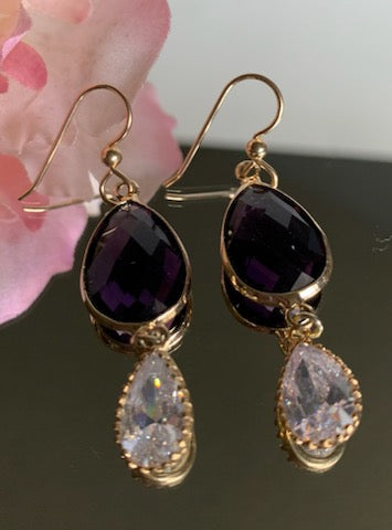 Amy Amethyst Bling Earrings