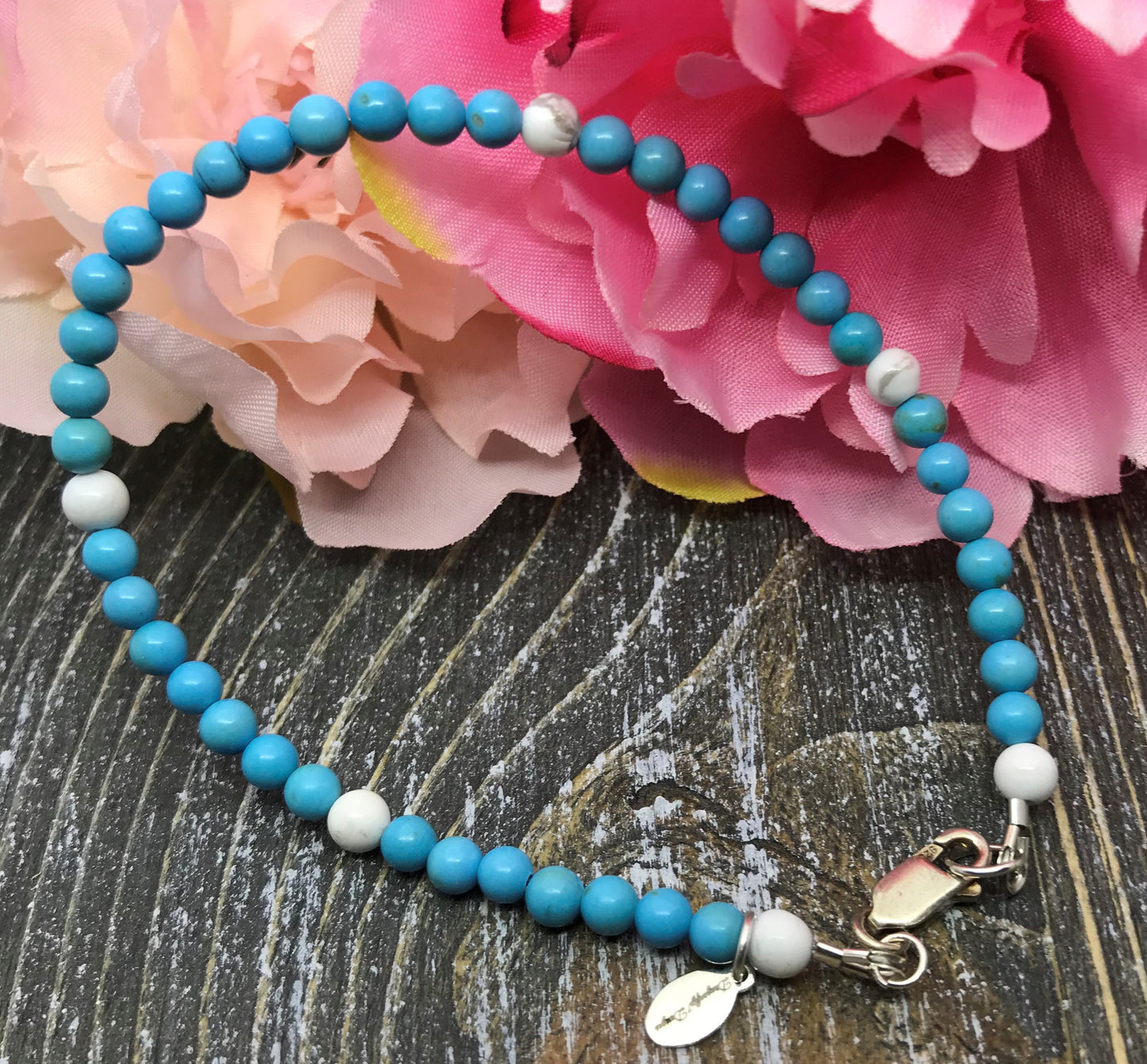 Dragonfly 7 Design Turquoise and White Opal Bracelet