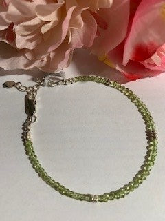 Dragonfly 7 Design Peridot Bracelet