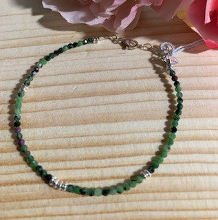 Dragonfly 7 Design Ruby Zoisite Bracelet