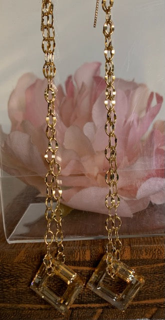 Gold Filled Vintage Light Colorado AB Crystal Earrings